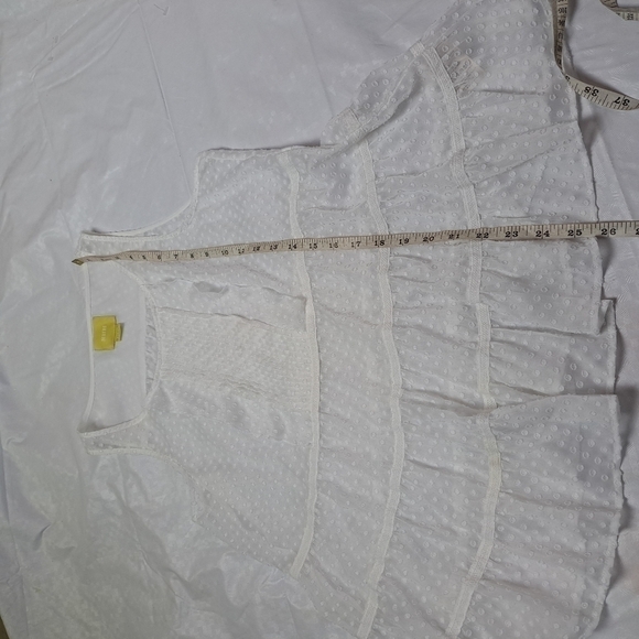 ANTHROPOLOGIE MAEVE RUFFLED‎ CLIPDOT TANK WHITE DOTTED - Picture 8 of 9